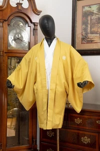 CHAQUETA HAORI JAPONESA VAINILLA PARA HOMBRE KIMONO AUTÉNTICA JAPÓN GENUINA VINTAGE - Imagen 1 de 8