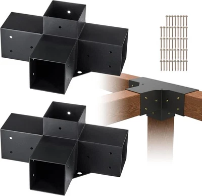 VEVOR Kit Staffe per Pergola 10x10 cm Supporto per Pali in Legno da Carpenteria - Immagine 1 di 4