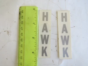 HAWK DECALS SILVER GRAY BMX RACING BICYCLE STICKERS VINTAGE - Picture 1 of 1