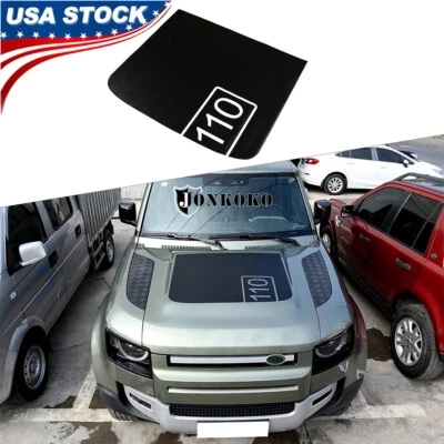 Cubierta calcomanía emblema capó motor delantero negro para Land Rover Defender 110 20-22 EE. UU. Foto 1 de 4