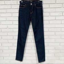 Earnest Sewn Women's Natasha Mid Rise Skinny Jeans Dark Wash Denim - Size 25 