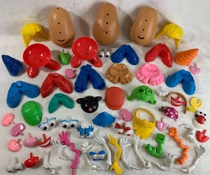 Mr. Mrs. Potato Head 62 Piece Lot Parts Pieces Accessories Vintage 1980’s & Up - Picture 1 of 12
