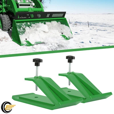 2X Tractor Bucket Protector Ski Edge Tamer Skid w/ Lock Nut Snow Leaf Removal - Image 1 of 4
