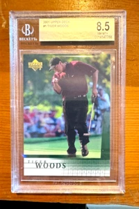 2001 UPPER DECK TIGER WOODS RC ROOKIE #1 BGS 8.5 NM-MT+ - Picture 1 of 1