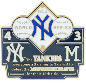 1958 World Series Commemorative Pin - Yankees vs. Braves - Limited 1,000 - Picture 1 of 2