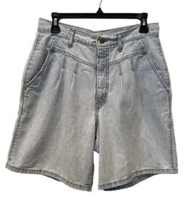 Vintage Chic Shorts Womens 14 Denim Light Blue High Waist Mom Made in USA READ - Picture 1 of 14