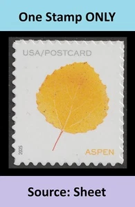 US 5966 Vibrant Leaves Aspen postcard rate single (from sheet) MNH 2025 - Picture 1 of 1