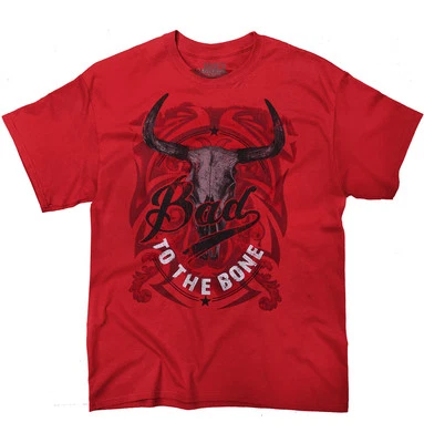 Bad To the Bone Country Ganado Calavera Pun Hombres Informal Cuello Redondo Camisetas Camisetas Foto 1 de 4