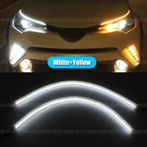 2Pcs Car Accessories Soft Tube LED Strip Daytime Running Light Turn Signal Lamp - Picture 1 of 10