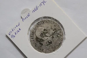 🧠🇻🇦 VATICAN Bianco (1/2 Lira) o.J. (1566 - 1572) Pius V 4.62 Gr. SHARP DETAI - Picture 1 of 3