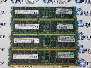 Lot of 4 MICRON 16GB SERVER RAM DDR3 PC3 10600R 2RX4 MT36KSF2G72PZ-1G4 SKU 4530 - Picture 1 of 1