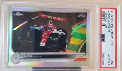 2022 Topps Chrome F1 ZHOU GUANYU Refractor Rookie Card PSA 10 #67 ALFA ROMEO RC - Image 1 of 3
