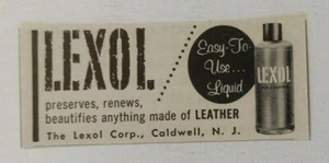 1956 Lexol for Leather Advertisement Caldwell, New Jersey - Picture 1 of 1