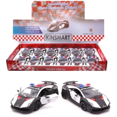 MODELLINO AUTO STATICO KINSMART LAMBORGHINI SESTO ELEMENTO POLIZIA CM 12 1:38 - Immagine 1 di 4