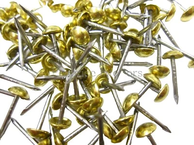 HEICO 100 small 6mm SOLID BRASS NON RUST UPHOLSTERY NAILS TACK R5 Pins FURNITURE STUDS