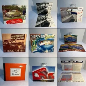 1939-1941 Plymouth Special, Deluxe, Roadking Vintage Catalog Brochure LOT of 13 - Bild 1 von 20