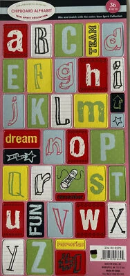 TEEN SPIRIT ALPHABET Chipboard Sticker(36pc)Upper/Lower-Case•Letter•Word•Glitter - Image 1 of 4