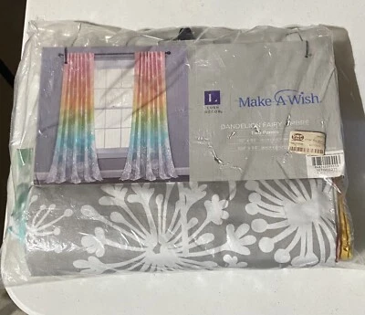 Panel Cortina Ventana Hada Ombre Diente de León, Par, 52"W x 84"L, Pastel Arco Iris... Foto 1 de 3