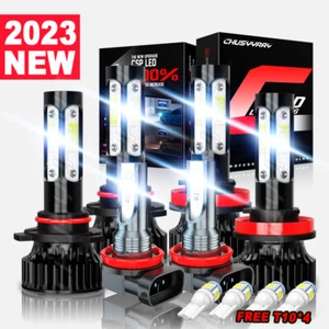 For 2019-2021 2022 Ram 1500 2500 3500 LED Headlight Hi Lo Fog Light Bulbs 6000K - Picture 1 of 16