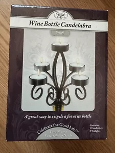 Candelabro bottiglia vino rotolo portacandele luci tè prodotti epici nuovo con scatola - Foto 1 di 8
