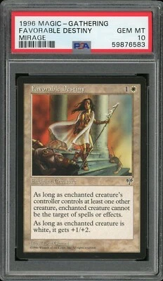 1996 Magic the Gathering MTG Mirage Favorable Destiny PSA 10 Pop 1 - Image 1 of 2