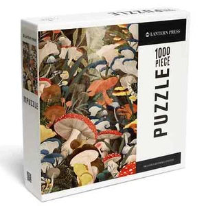 Woodland Mushrooms 1000 Piece Jigsaw Puzzle Lantern Press New - Picture 1 of 6