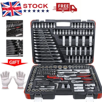 Professional 216 PCS Ratchet Spanner Socket Set 1/2" 1/4" 3/8" Tool Kit +Case - Image 1 of 4
