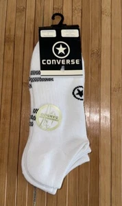 Converse Men's/Women's Half-Cushion Bamboo No-Show Socks 2Pack White-6-12 New - Picture 1 of 4