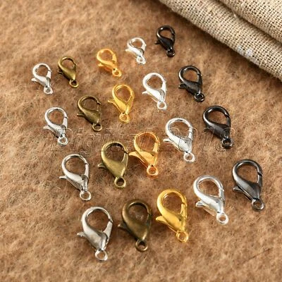 100Pcs Plated Lobster Clasps Hooks Claw Buckle Necklace Bracelet Accessories Kit - Image 1 of 4