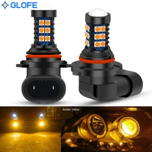 2Pcs HB3 9005 Amber Yellow LED Bulbs SMD 3030 High Beam DRL Light Super Bright - Picture 1 of 7