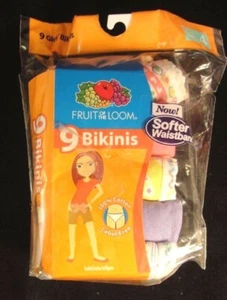 Fruit of the Loom 9 Bikinis Size 4 - Picture 1 of 1