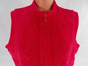 Christopher Banks Reversible Knit or Fleece Vest Womens XL Red Front Zip Pockets - Picture 1 of 6