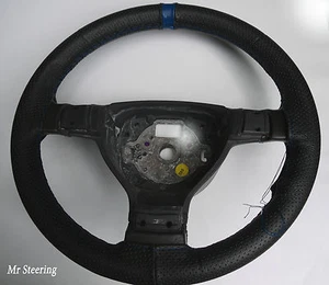 PARA ROVER CITYROVER CUBIERTA VOLANTE CUERO PERFORADO + CORREA AZUL NUEVO - Imagen 1 de 2