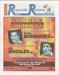 LAS VEGAS RINGSIDE REVIEW GENARO HERNANDEZ-ERIK MORALES HANDSIGNIERT MÄRZ 1998 - Bild 1 von 2