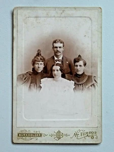 Antique Cabinet Photo Newton, Mona, Matie and Edith Burkholder, Mt. Vernon, Ohio - Picture 1 of 2