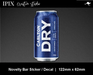 CARLTON DRY BEER CAN DECAL | STICKER | BAR | NOVELTY | MAN CAVE | 122MM X 62MM - Bild 1 von 1