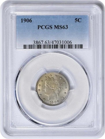 1906 Liberty Nickel MS63 PCGS Cover