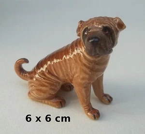 magnifique chien miniature en porcelaine, sharpei de collection, dog  B2-10 - Imagen 1 de 2
