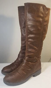 Baretraps Cathleen Women's Faux Leather Knee High Brown Riding Boots Size 8M - Picture 1 of 10