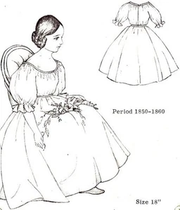 18" Periode Puppenkleid Muster Viktorianisch Deutsch Französisch ANTIK Vintage Look 4014 - Bild 1 von 1