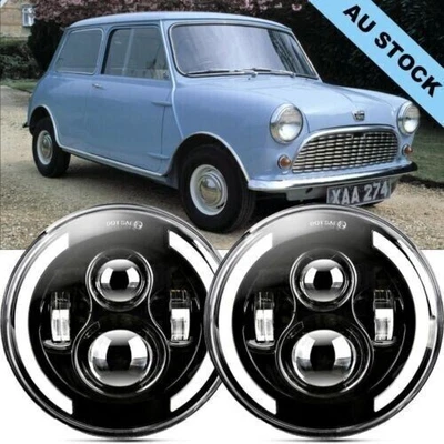 Fit for Austin Mini Cooper Classic Pair 7" LED Headlight DRL Turn Signals Lamp - image 1 of 4