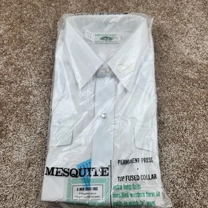 Vintage Mesquite Shirt Pearl Snap Western Rockabilly Cowboy XL Mens 17.5 35 NEW - Picture 1 of 6