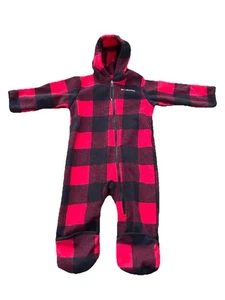 Completo neonato Columbia bufalo a quadri in pile rosso nero taglia 12-18 M - Foto 1 di 7