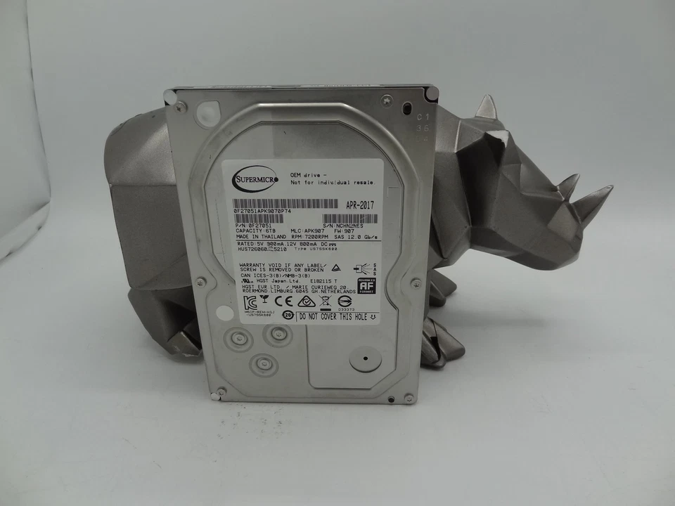 Hitachi HUS726060AL5210 6TB 7200 RPM 128MB Cache SAS 12Gb/s 3.5in Drive - Image 1 of 1