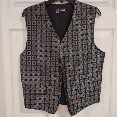 Mel Howard Accessories S Vest Silver Thread On Black USA Made - Image 1 of 4