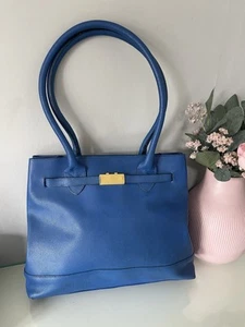edle Leder  Birkin Modell Handtasche von Elegance  Paris in Blau - Bild 1 von 14