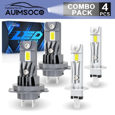 LED Headlight Bulbs 4pcs High Low Beam Super White For BMW 740i 740iL 1999-2001 - Image 1 of 4
