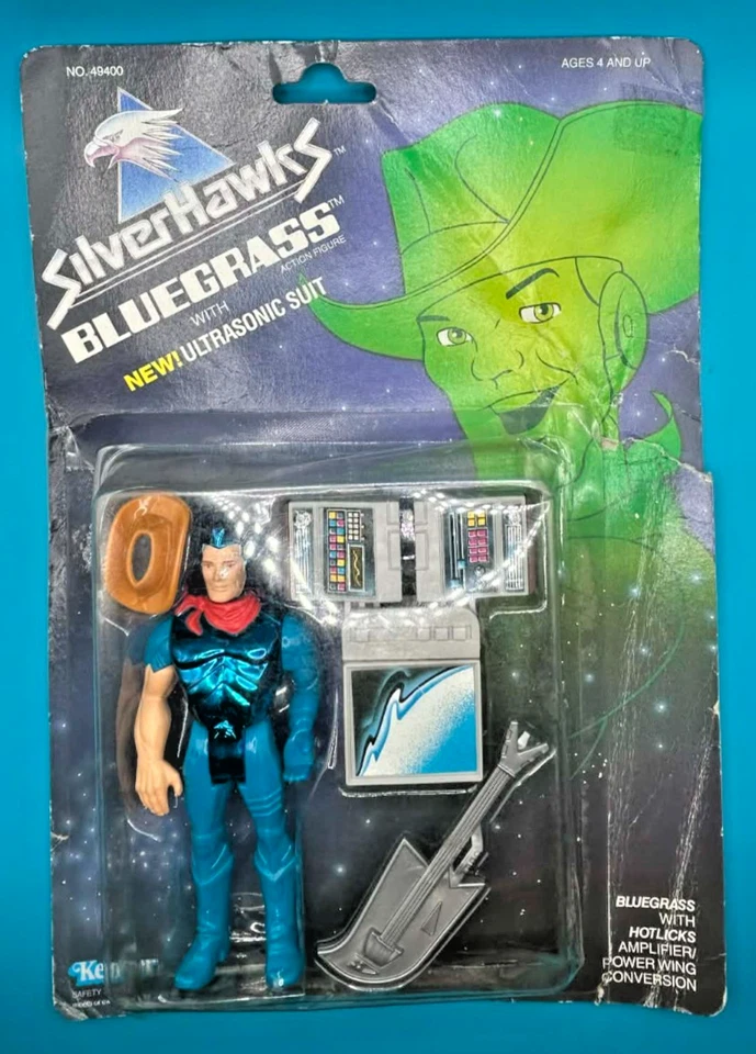 Ультразвуковой костюм Bluegrass 1986 SILVERHAWKS Kenner Telepix как новый на картонке запечатанный - Изображение 1 из 2