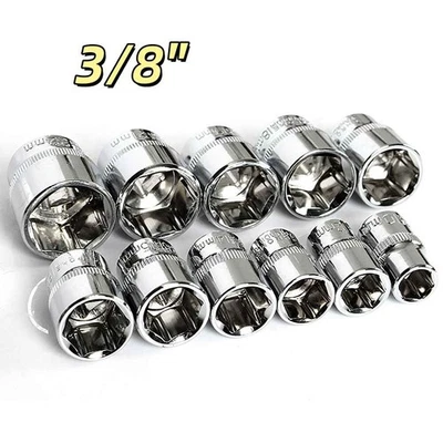 Socket Set Hexagonal Socket Square Drive Ratchet Socket Cr-v Steel 6mm~24mm 3/8" - Image 1 of 4