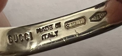 AUTHENTIC GUCCI 18K SOLID WHITE GOLD RING SIZE 8,  5.05 GRAMS HALLMARK 750 - Image 1 of 4